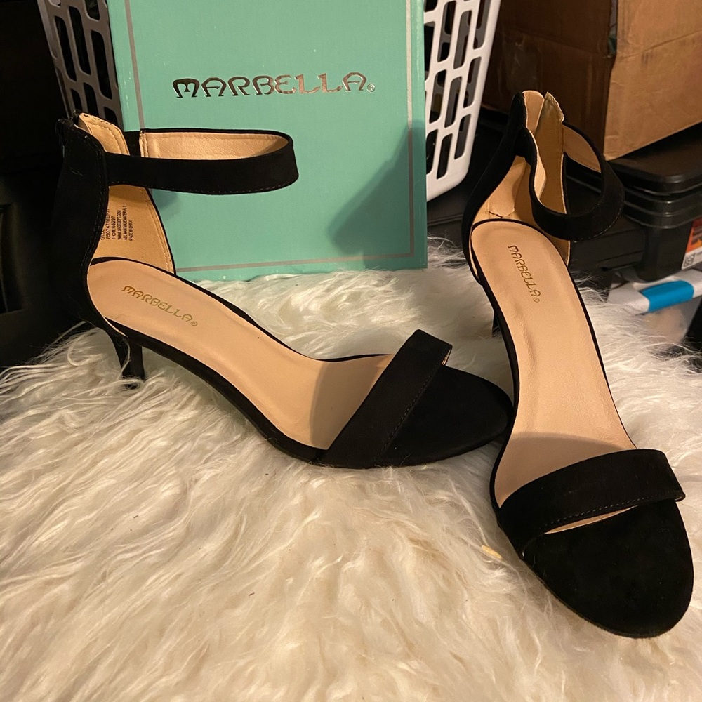 BRANDNEW :Women’s Black MarbellaMerit HeeledSandal